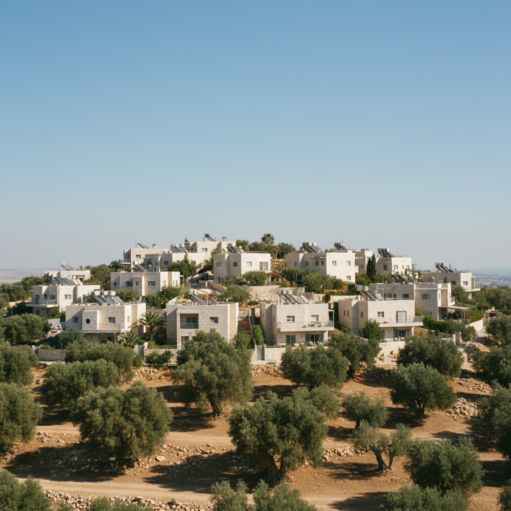 A scenic view of Kiryat Netafim in Judea & Samaria