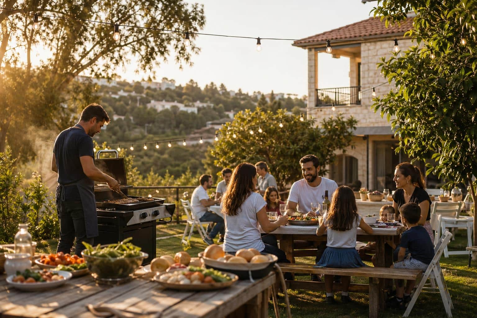 Family enjoying community life in Alfei Menashe