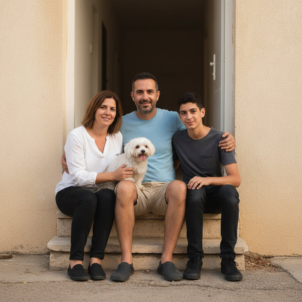 Family enjoying community life in Dimona