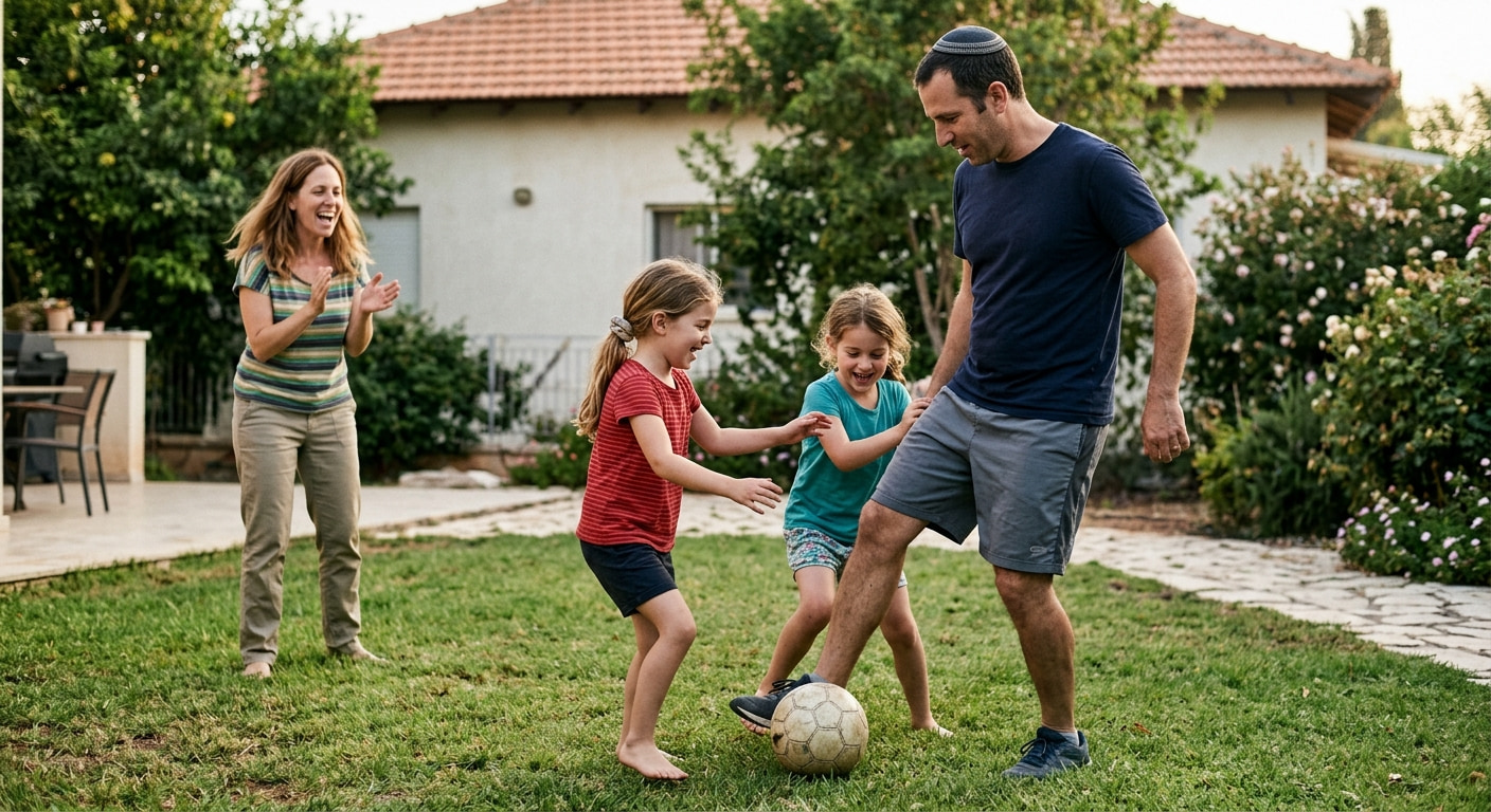 Family enjoying a park in Shlomi