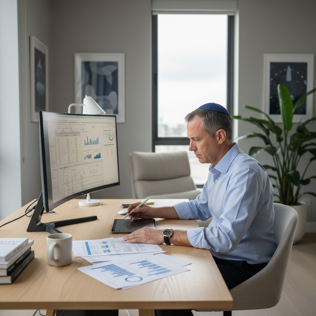Remote worker in a home office
