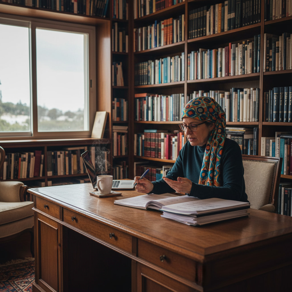 Remote worker in a home office