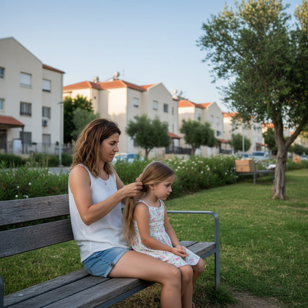 Family enjoying suburban life in Kiryat Gat
