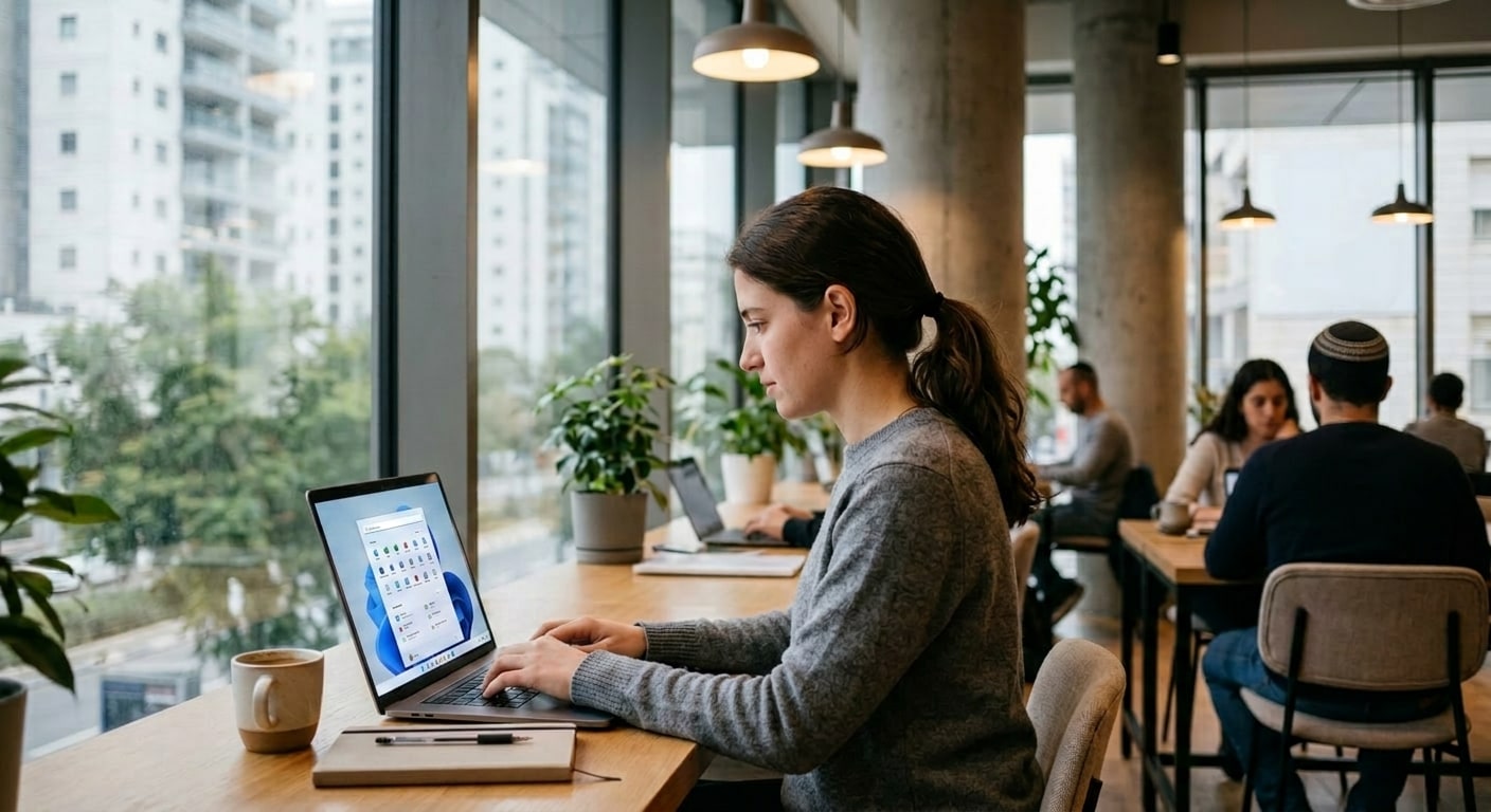 Remote worker in a tranquil setting