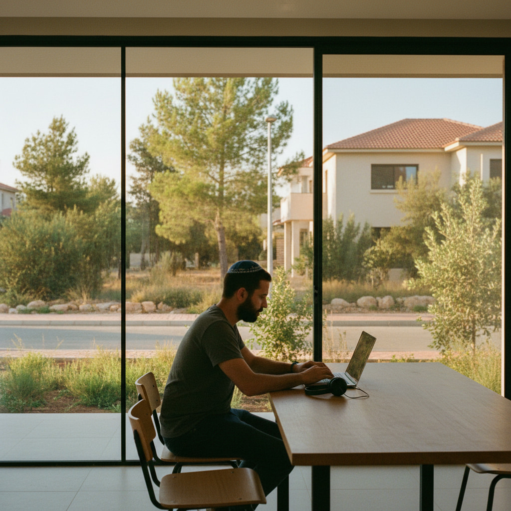Remote worker in a home office setting
