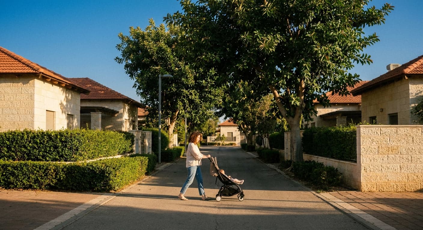 Suburban living scene in Be'er Ya'aqov