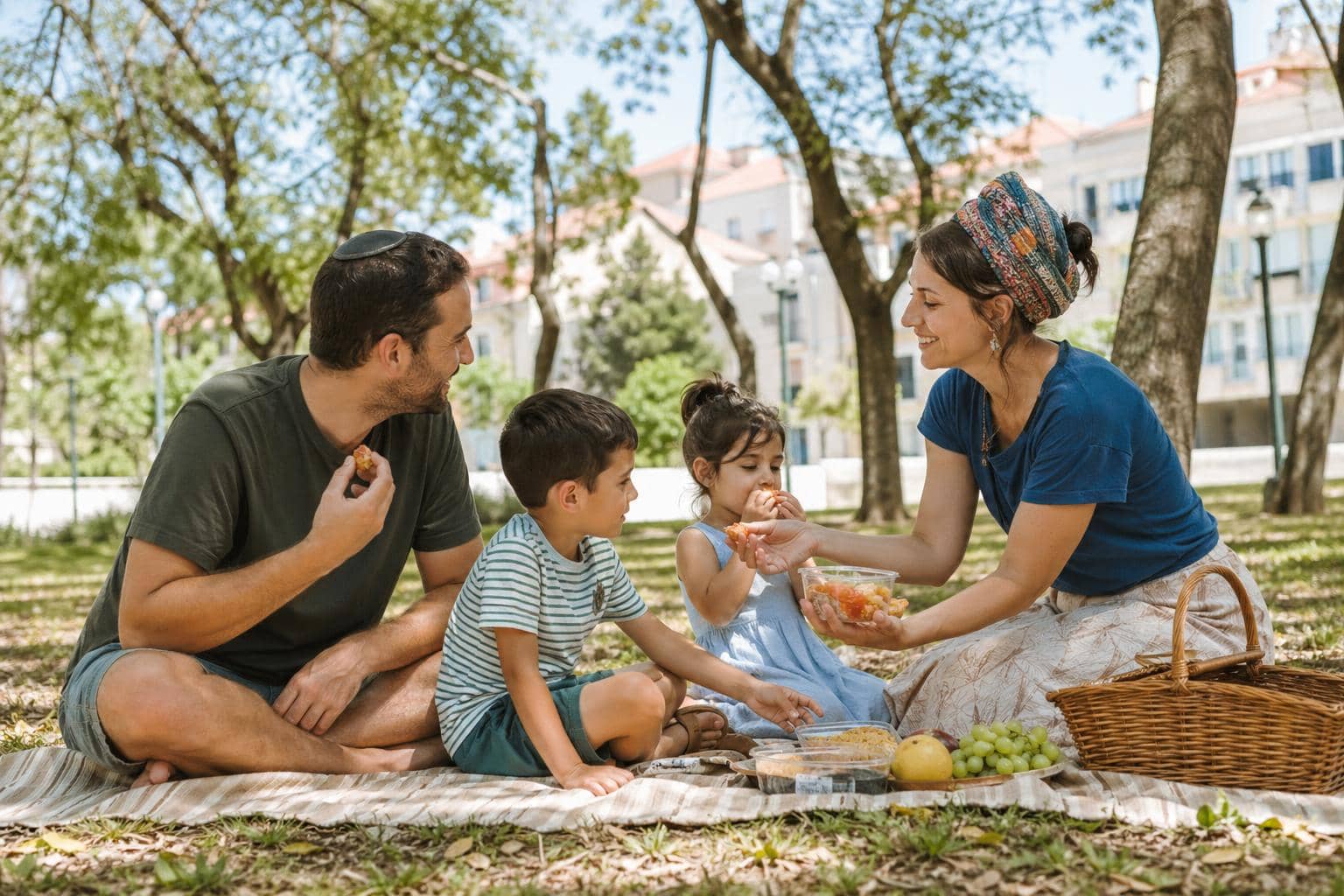 Family enjoying community life in Bethlehem of Galilee