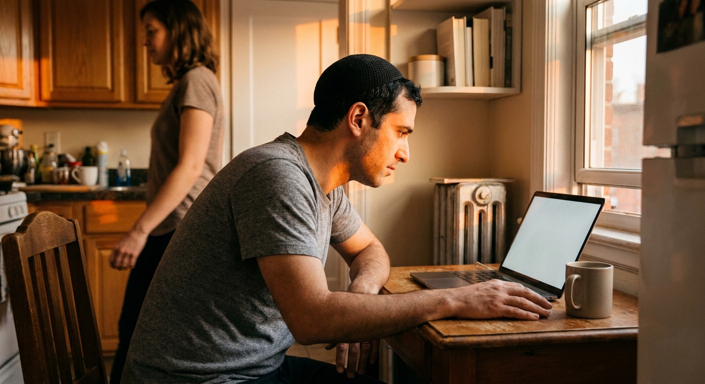 Remote worker in a home office