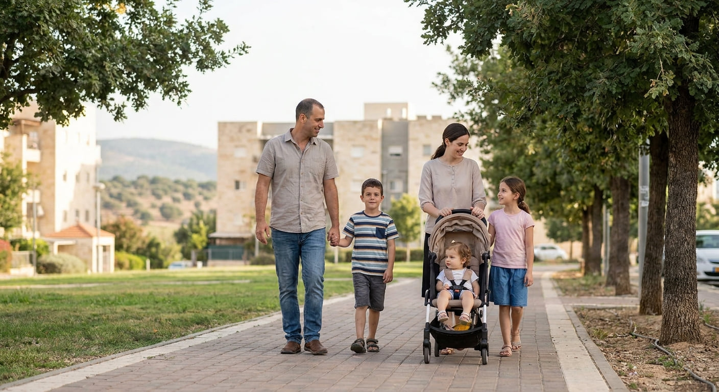 Family enjoying life in Maalot-Tarshiha