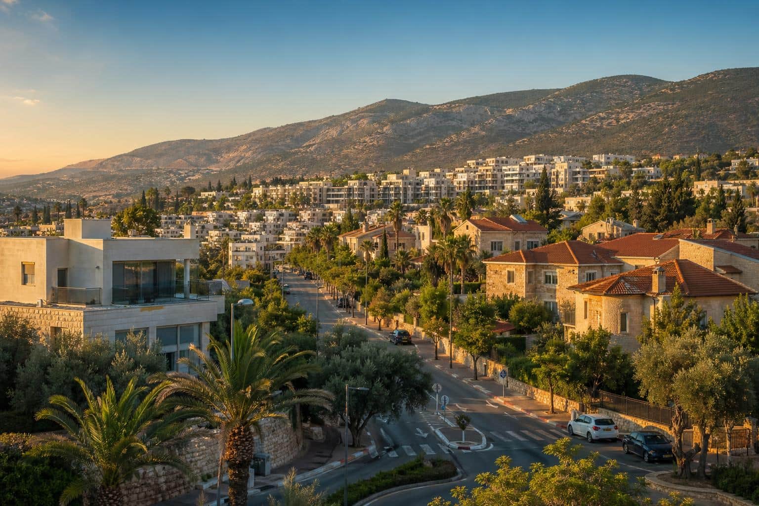 A scenic view of Yokneam Illit in the Northern District
