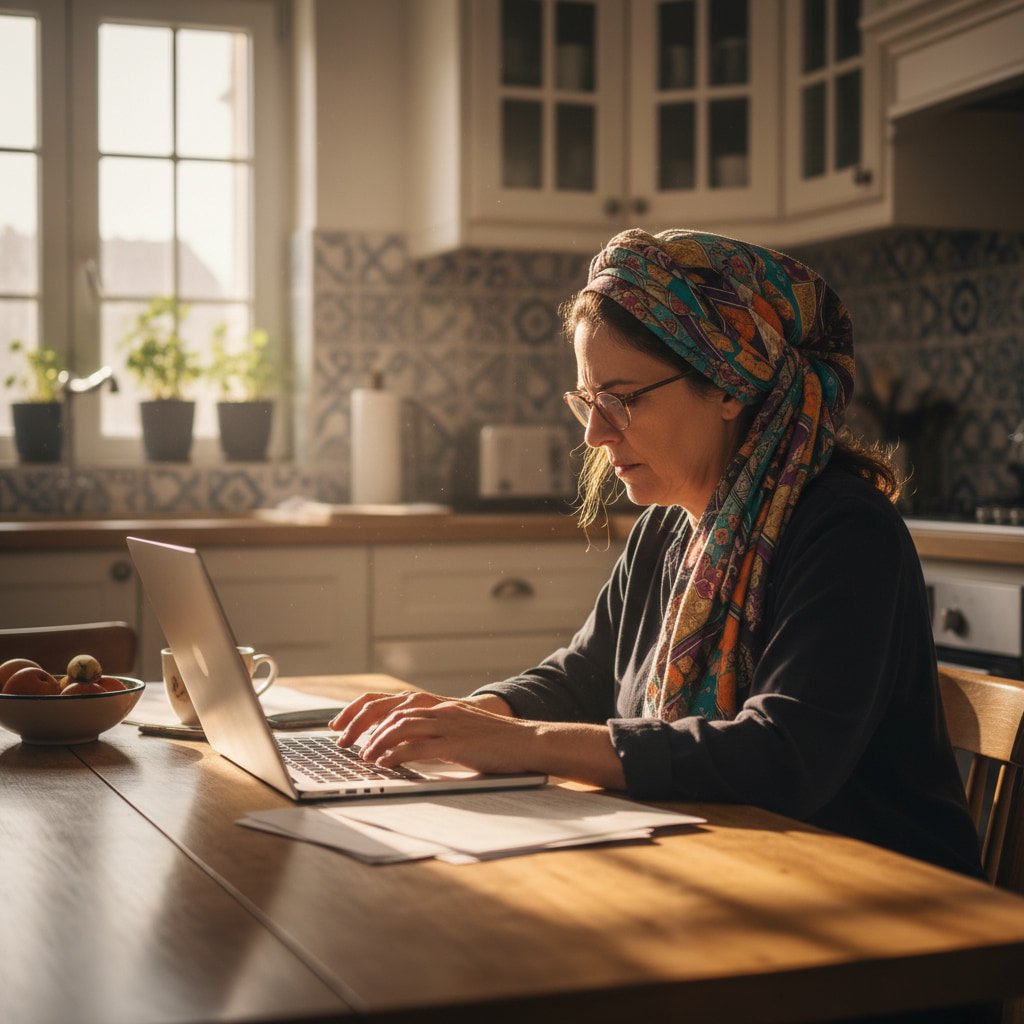 Remote worker in a home office
