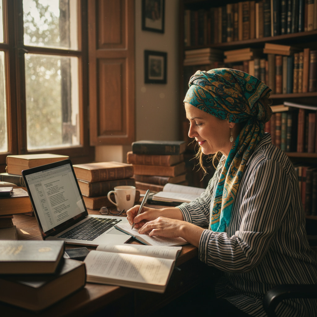 Remote worker in a home office setting
