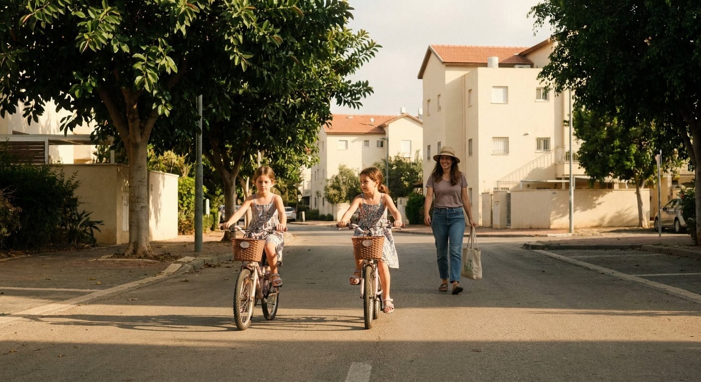 Family enjoying community life in Be'eri