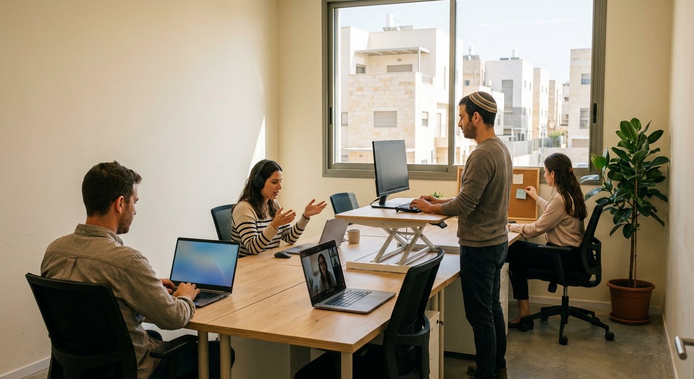 Remote worker in a home office
