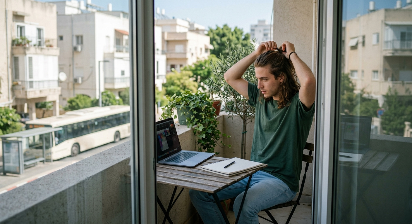 Remote worker in a home office setting