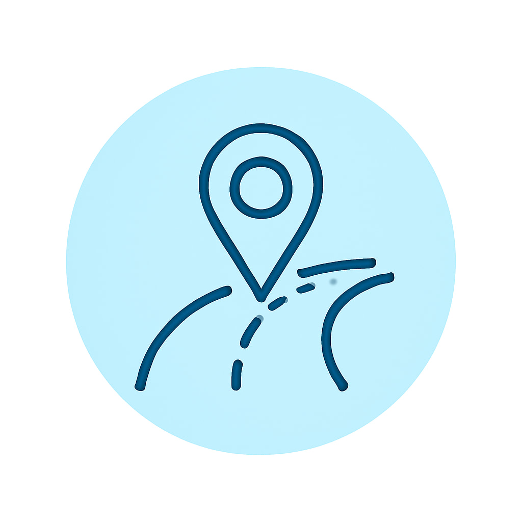 Location icon representing practicality